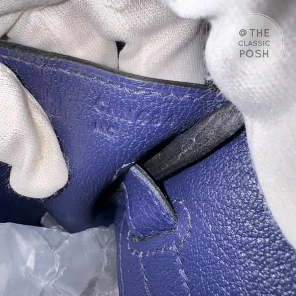 EUC Hermes Birkin 30 Epsom Blue Nuit Gold HW Tote Bag C Stamp 2018 - Picture 14 of 14